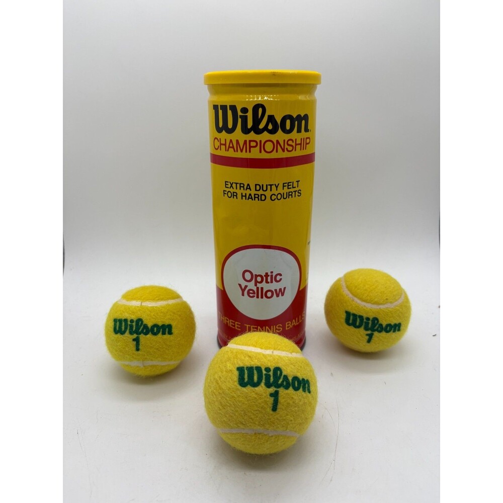 Wilson Championship Tennis Balls Extra Duty Felt Hard Courts Optic Yellow 3pk